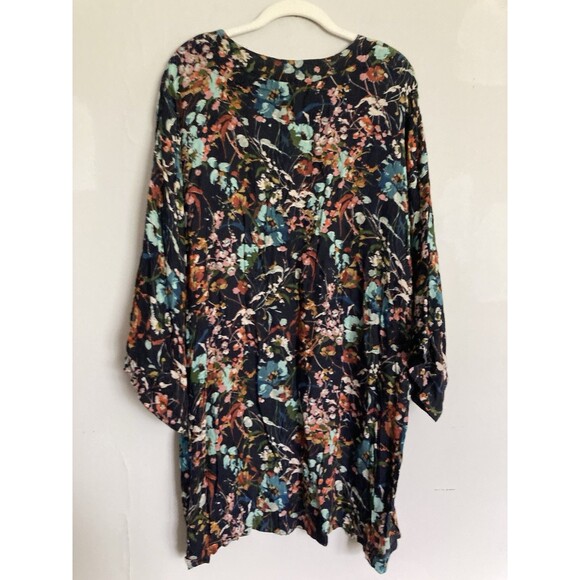 Michael Stars Kimono Floral One Size S-M Viscose Made in India Open Front - Picture 6 of 6